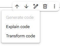 Code Menu